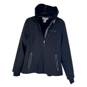 Free Country Women Size M Black Zip Hooded Outerwear Jacket with Faux Fur Lining